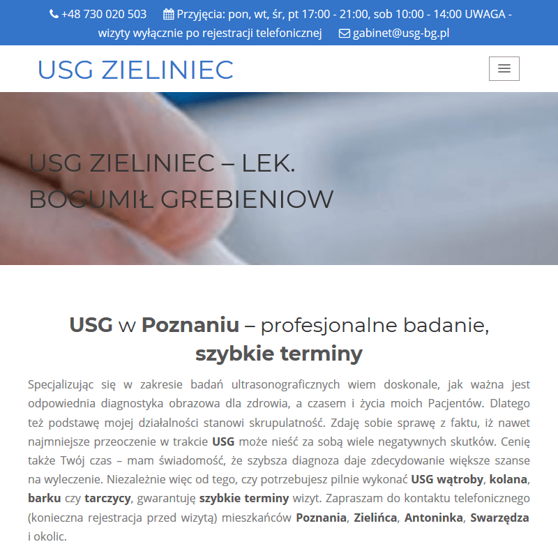 USG stawu skokowego - Poznań